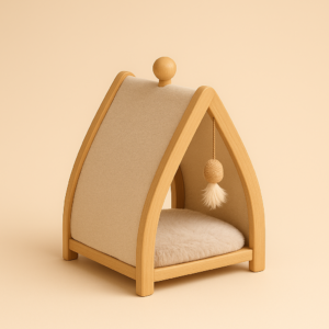 doğal ahşap tasarımlı konforlu evcil hayvan yuvası